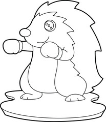 Hedgehog Boxer Boxing gloves Boxing Animal Vector Graphic Art Illustration