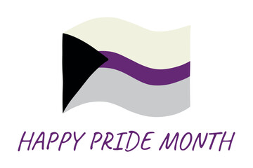 Colorful Demisexual pride flag Happy pride day LGBTQ community Pride Month Vector hand drawn doodle for posters, stickers, logo, cards