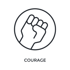 Courage Icon Outline Style. Vector Illustration For Graphic Design