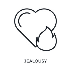 Jealousy Icon Outline Style. Vector Illustration For Graphic Design