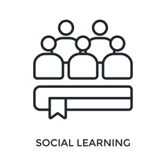 Social Learning Icon Outline Style. Vector Illustration For Graphic Design