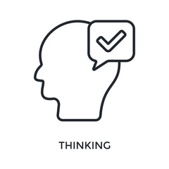 Thinking Icon Outline Style. Vector Illustration For Graphic Design