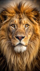 Fototapeta premium Majestic Lion Face Close Up