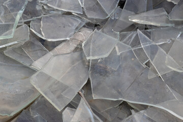 An natural abstract pattern found from the old broken glasses, decaying broken glasses