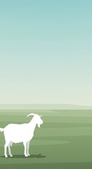 Obraz premium vector portrait of goats in a meadow