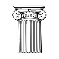 Doric Column Architecture Illustration Silhouette