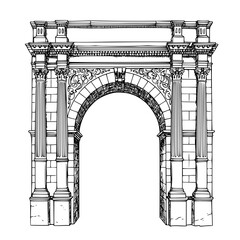 Roman Archway Architectural Elegance Silhouette