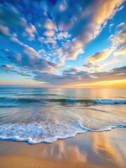 Soft morning light fades into the sea at dawn