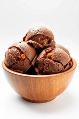 ice cream with chocolate in bowl.
