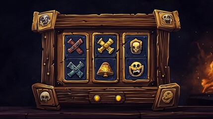 Interactive buttons designed for casino slot games and gaming apps.