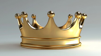 Vibrant 3D Gold Crown Icon on a Clean White Background