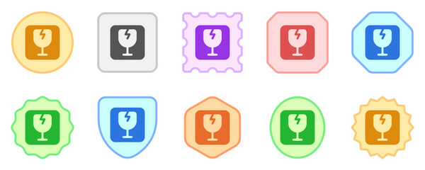 Editable fragile sign vector icon. Shipping, delivery, e-commerce, transport, logistics. Part of a big icon set family. Perfect for web and app interfaces, presentations, infographics, etc