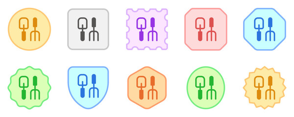 Editable shovel and rake vector icon. Gardening, landscaping, horticulture. Part of a big icon set family. Perfect for web and app interfaces, presentations, infographics, etc