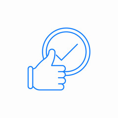 thumbs up check icon sign vector
