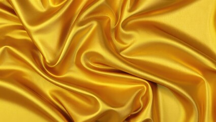 Fototapeta premium Golden satin fabric drapes in luxurious folds