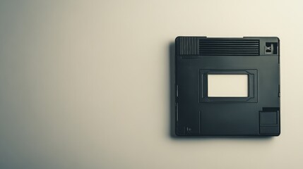 Old school black floppy on white-to-grey gradient background, classic digital format