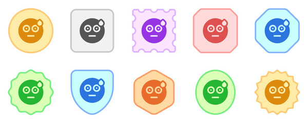 Editable confused, shocked, surprised emoticon vector icon. Part of a big icon set family. Part of a big icon set family. Perfect for web and app interfaces, presentations, infographics, etc