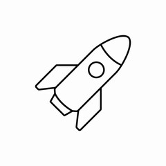 rocket space launch icon vector sign