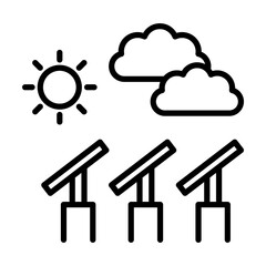 Solar Field Renewable Energy and Solar Panel Single icon