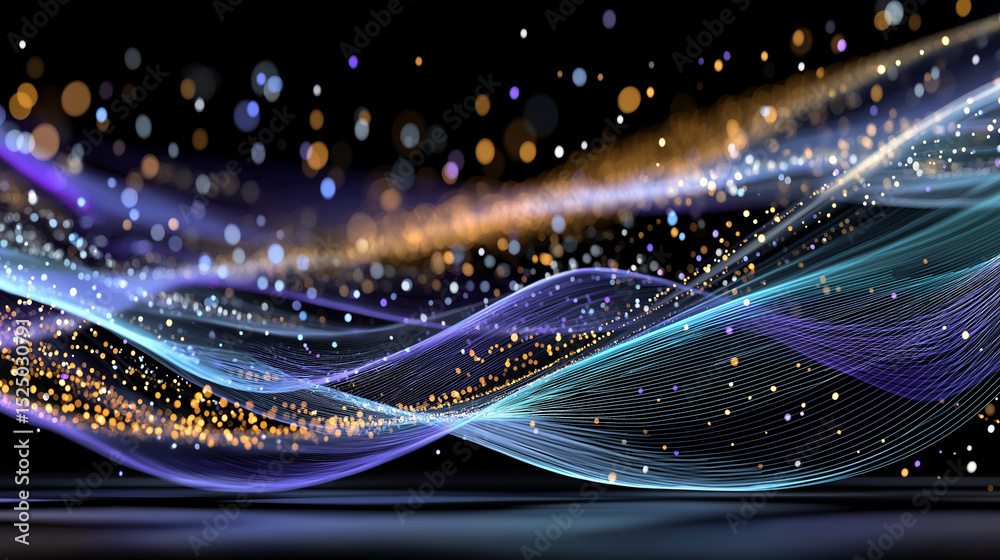 Canvas Prints abstract light waves: captivating illustration of flowing light waves. dazzling particles illuminate
