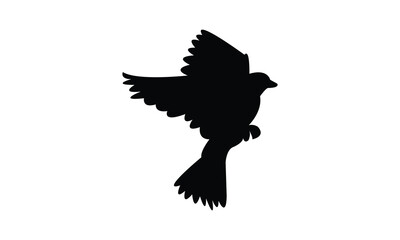 Flying Altamira oriole bird Silhouette Design  And Vector Illustration. 