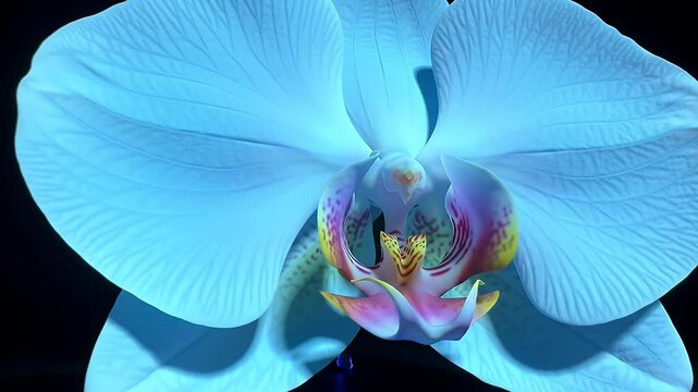 Vibrant blue orchid close-up