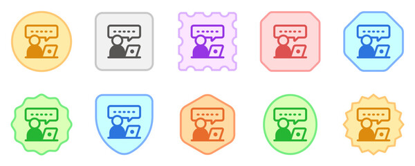Editable video call, virtual meeting vector icon. Online learning, course, tutorial. Part of a big icon set family. Perfect for web and app interfaces, presentations, infographics, etc