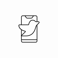 mobile app twitter icon sign vector
