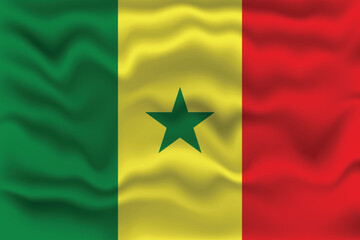 Naklejka premium Waving Flag of Senegal with Textured Effect.