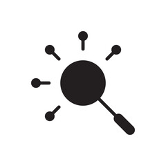 Idea network icon. Lightbulb as network node for innovation and brainstorming