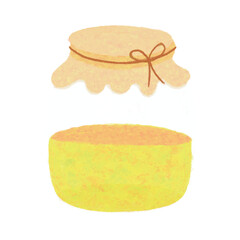 Hand-painted honey jars, rough lines, soft and fluffy.
