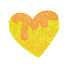 Fototapeta premium Hand-painted honey, rough lines, soft and fluffy.