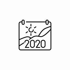 yearly calendar 2020 icon sign vector