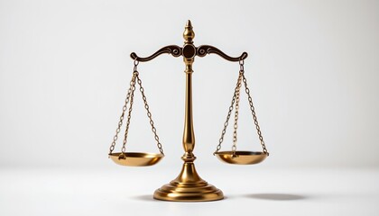 A golden balance scale represents the concept of justice and fairness