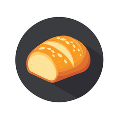 My Simple flat 2D icon bread loaf isolated on transparent background, vector, flat design, animation design, vector, flat design, animation design, simple flat 2D icon, minimalist design