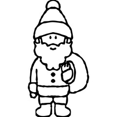 Santa Claus with Gift Bag Doodle

