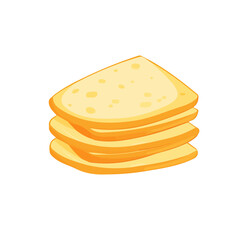 Simple flat 2D icon cheese slices isolated on transparent background, vector, flat design, animation design, vector, flat design, animation design, simple flat 2D icon, minimalist design, clipart