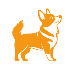 Simple flat 2D icon dog isolated on transparent background, vector, flat design, animation design, vector, flat design, animation design, simple flat 2D icon, minimalist design, clipart