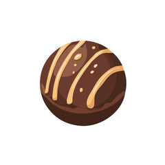 My Simple flat 2D chocolate truffle icon on a transparent background, high-resolution vector illustration, minimalist clipart, suitable for print and digital design, clipart icon set