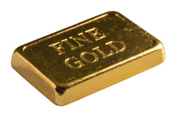 Fine Gold Bar, Transparent Cutout, Elegant Asset