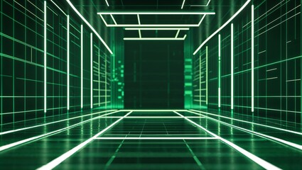 Fototapeta premium Green old-fashioned cyber digital background