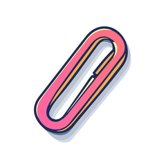 My Simple flat 2D paperclip icon on a transparent background, high-resolution vector illustration, minimalist clipart, suitable for print and digital design, clipart icon set	