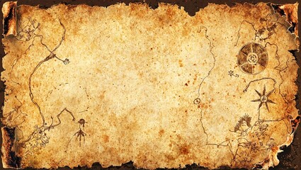 Ancient weathered treasure map