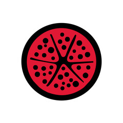 My Simple flat 2D sliced currant icon on a transparent background, high-resolution vector illustration, minimalist clipart, suitable for print and digital design, clipart icon set	