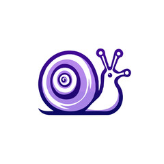 My Simple flat 2D violet snail icon on a transparent background, high-resolution vector illustration, minimalist clipart, suitable for print and digital design, clipart icon set