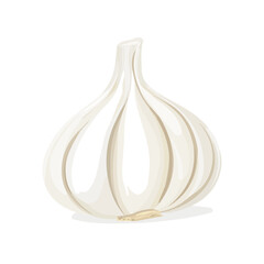 My Simple flat 2D sliced garlic icon on a transparent background, high-resolution vector illustration, minimalist clipart, suitable for print and digital design, clipart icon set