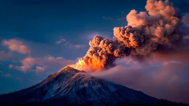 mount etna Italy Volcano eruption,  Volcano Eruption at Sunset Dramatic Landscape Photography of a Volcanic Mountain Spewing Ash and Smoke into the Sky 