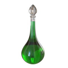 3D rendered magic potion bottle isolated on transparent background