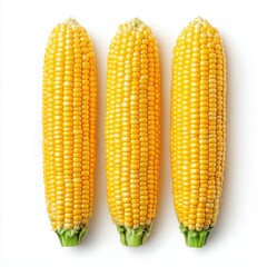 Fresh yellow corn on the cob ready for cooking and eating.