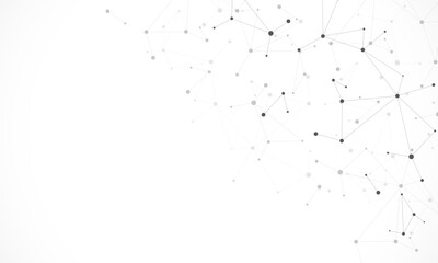 Plakat Molecular structure and genetic engineering, molecules DNA, neural network, scientific research. Abstract background for innovation technology, science, healthcare, and medicine